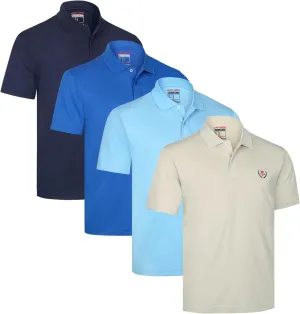 Albert Morris Mens Striped Short Sleeve Polo Shirts 4 Pack
