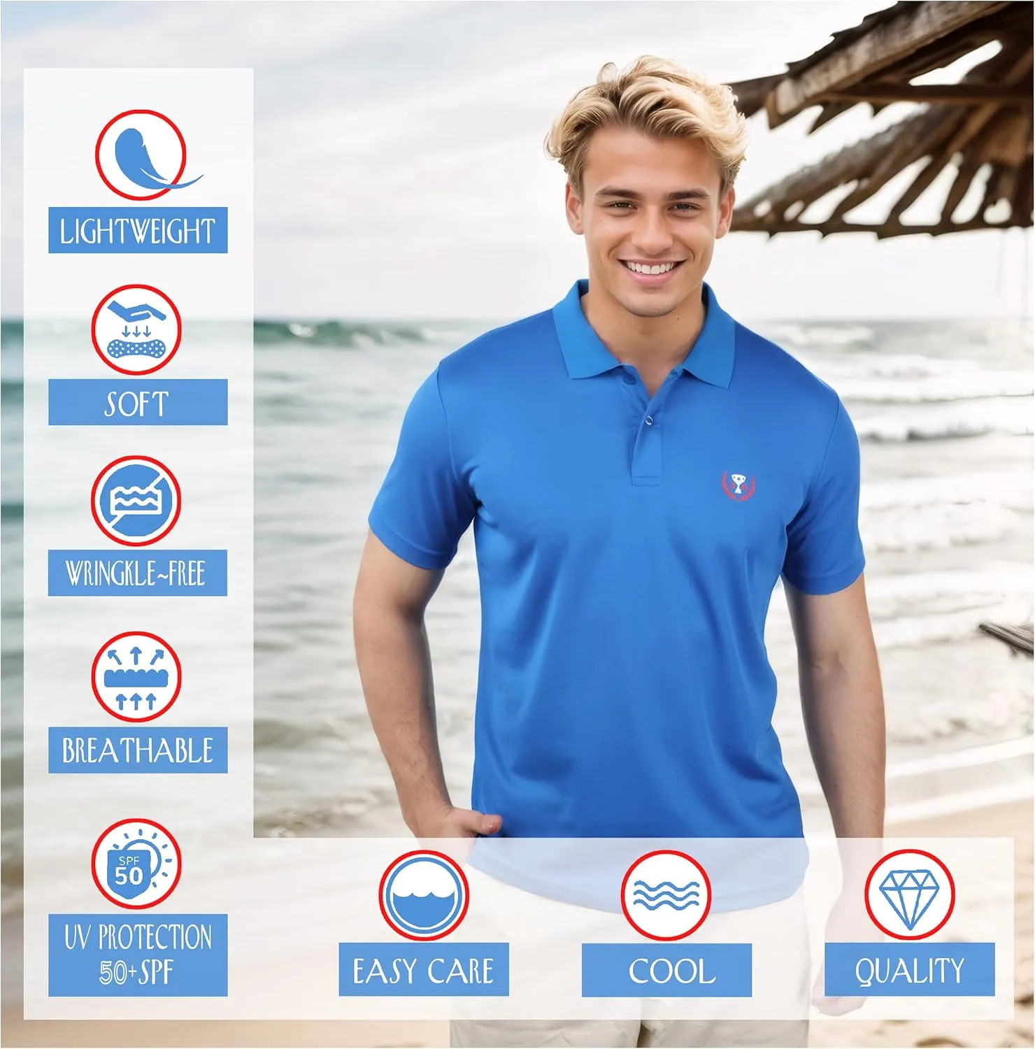Albert Morris Mens Striped Short Sleeve Polo Shirts 4 Pack