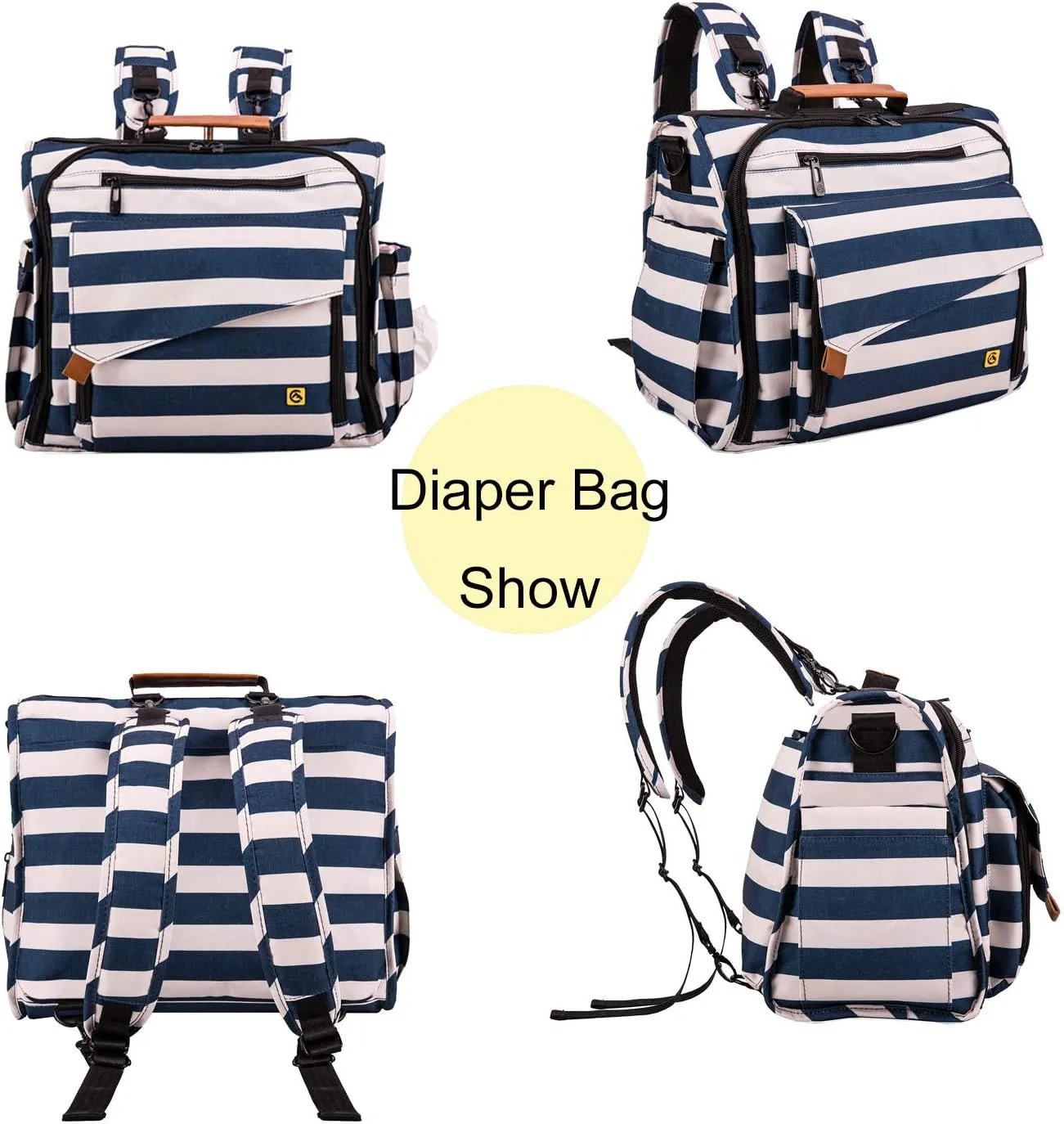 ALLCAMP Diaper Bag Large, Support Baby Stroller, Converted Into a Tote Bag
