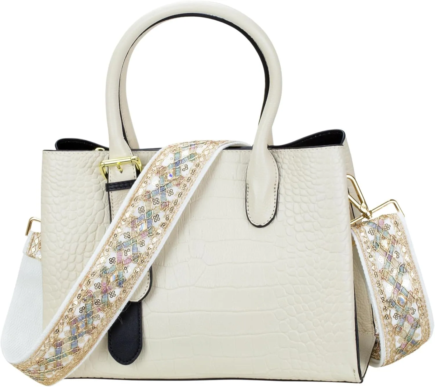 ALLZEDREAM Purse Strap Crossbody Replacement Handbag Shoulder Bag 2" Wide Adjustable Embroidered Lace Sequins