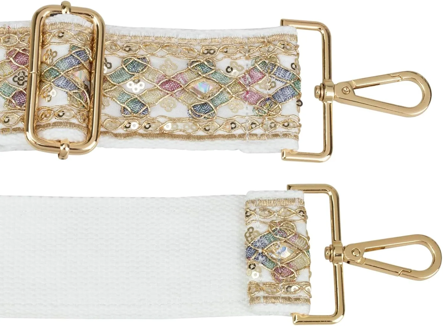 ALLZEDREAM Purse Strap Crossbody Replacement Handbag Shoulder Bag 2" Wide Adjustable Embroidered Lace Sequins