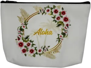 Aloha Designs ALOHA Cosmetic Bag for Women Roomy Makeup Bag Travel Splash-proof Toiletry Bag Accessories Organizer and Womans Pouch. Aloha Water-resistant Beach Bag Pouch. Plus Aloha Decal Sticker