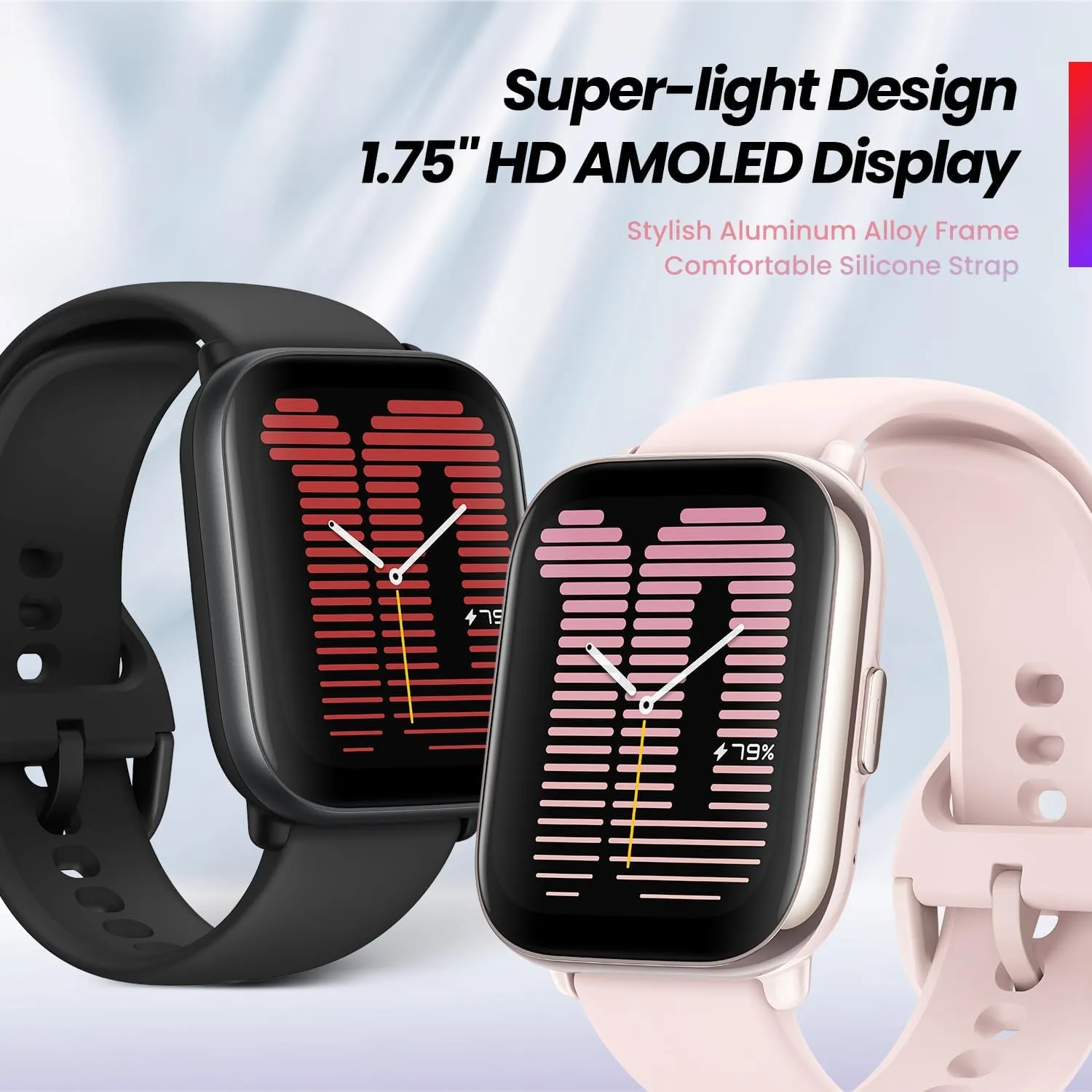 Amazfit Active Smart Watch 42mm, AI Fitness Tracker & Sleep Coach, GPS, Amazon Alexa Built-In, Bluetooth, 14-Day Battery, 120  Sports Modes, Android & iPhone, Petal Pink