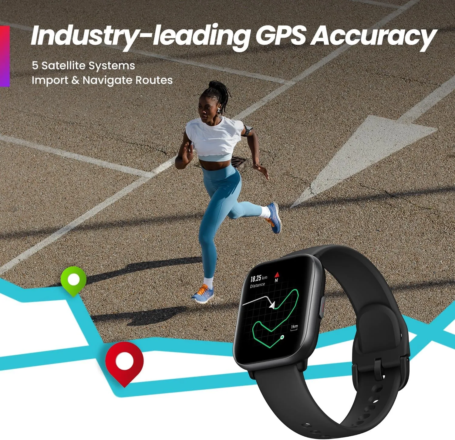 Amazfit Active Smart Watch 42mm, AI Fitness Tracker & Sleep Coach, GPS, Amazon Alexa Built-In, Bluetooth, 14-Day Battery, 120  Sports Modes, Android & iPhone, Petal Pink