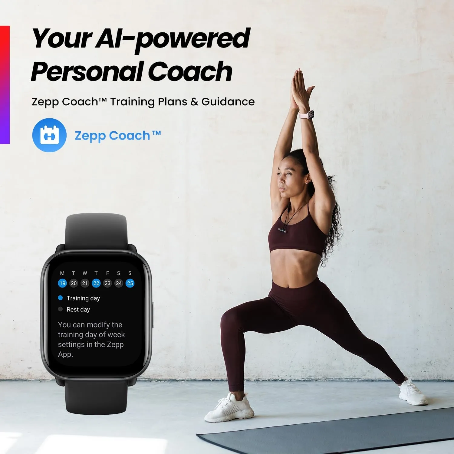 Amazfit Active Smart Watch 42mm, AI Fitness Tracker & Sleep Coach, GPS, Amazon Alexa Built-In, Bluetooth, 14-Day Battery, 120  Sports Modes, Android & iPhone, Petal Pink