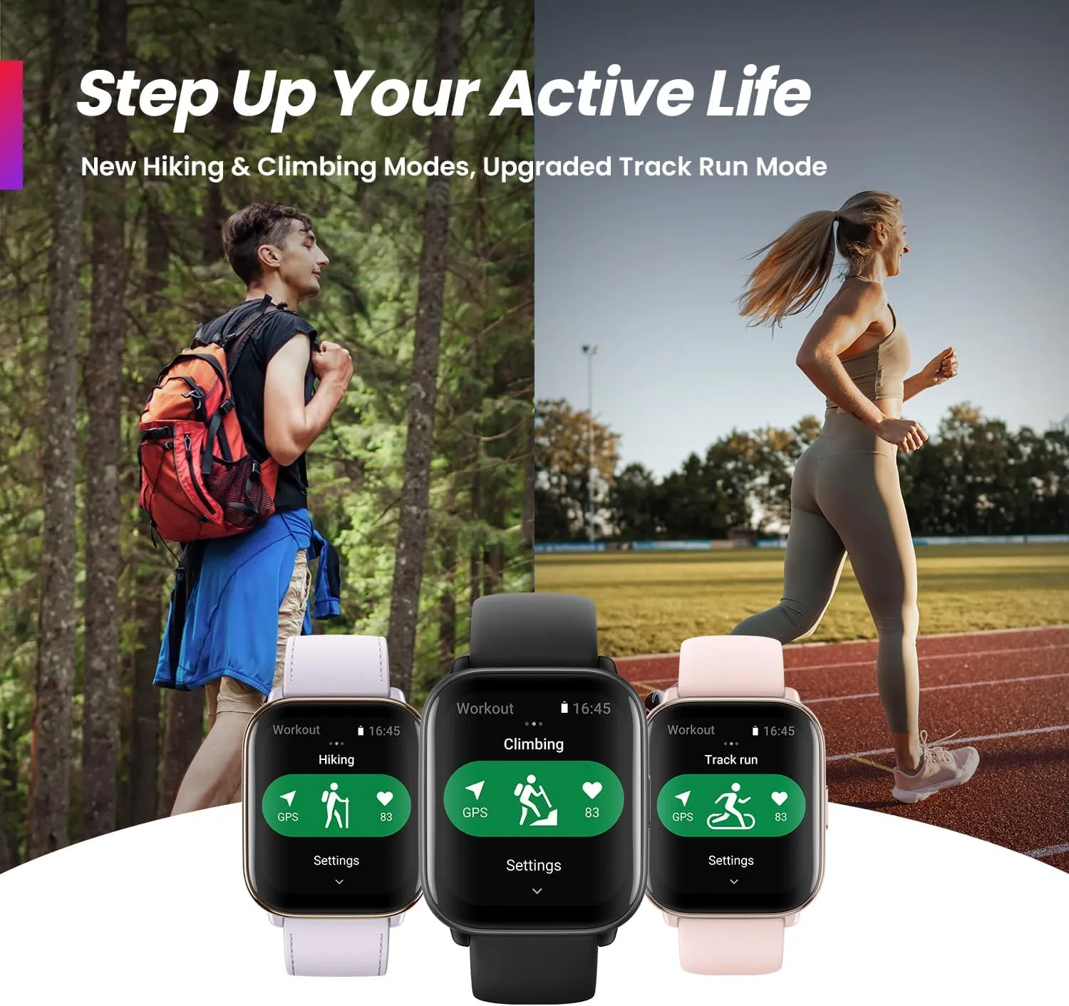 Amazfit Active Smart Watch 42mm, AI Fitness Tracker & Sleep Coach, GPS, Amazon Alexa Built-In, Bluetooth, 14-Day Battery, 120  Sports Modes, Android & iPhone, Petal Pink