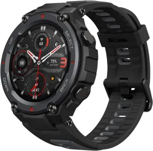 Amazfit T-Rex Pro Smart Watch 48mm, Rugged Military Certified, GPS, 18-Day Battery, Heart Rate & Sleep Monitoring, 10 ATM Water-Resistant, 100  Sports Modes, for Android iPhone (Black)