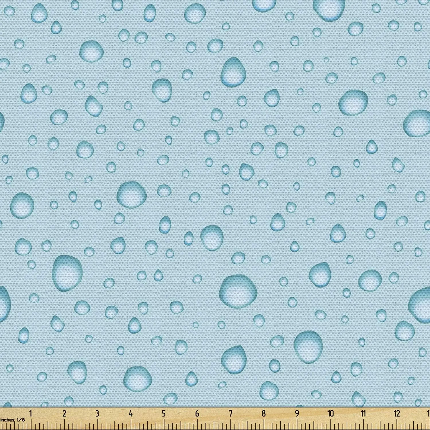 Ambesonne Aqua Fabric by The Yard, Big Small Water Rain Drops Liquidity Oceanic Pelagic Naval Seafaring Maritime Image, Decorative Fabric for Upholstery and Home Accents, 1 Yard, Blue