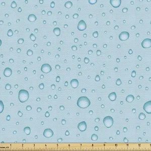 Ambesonne Aqua Fabric by The Yard, Big Small Water Rain Drops Liquidity Oceanic Pelagic Naval Seafaring Maritime Image, Decorative Fabric for Upholstery and Home Accents, 1 Yard, Blue