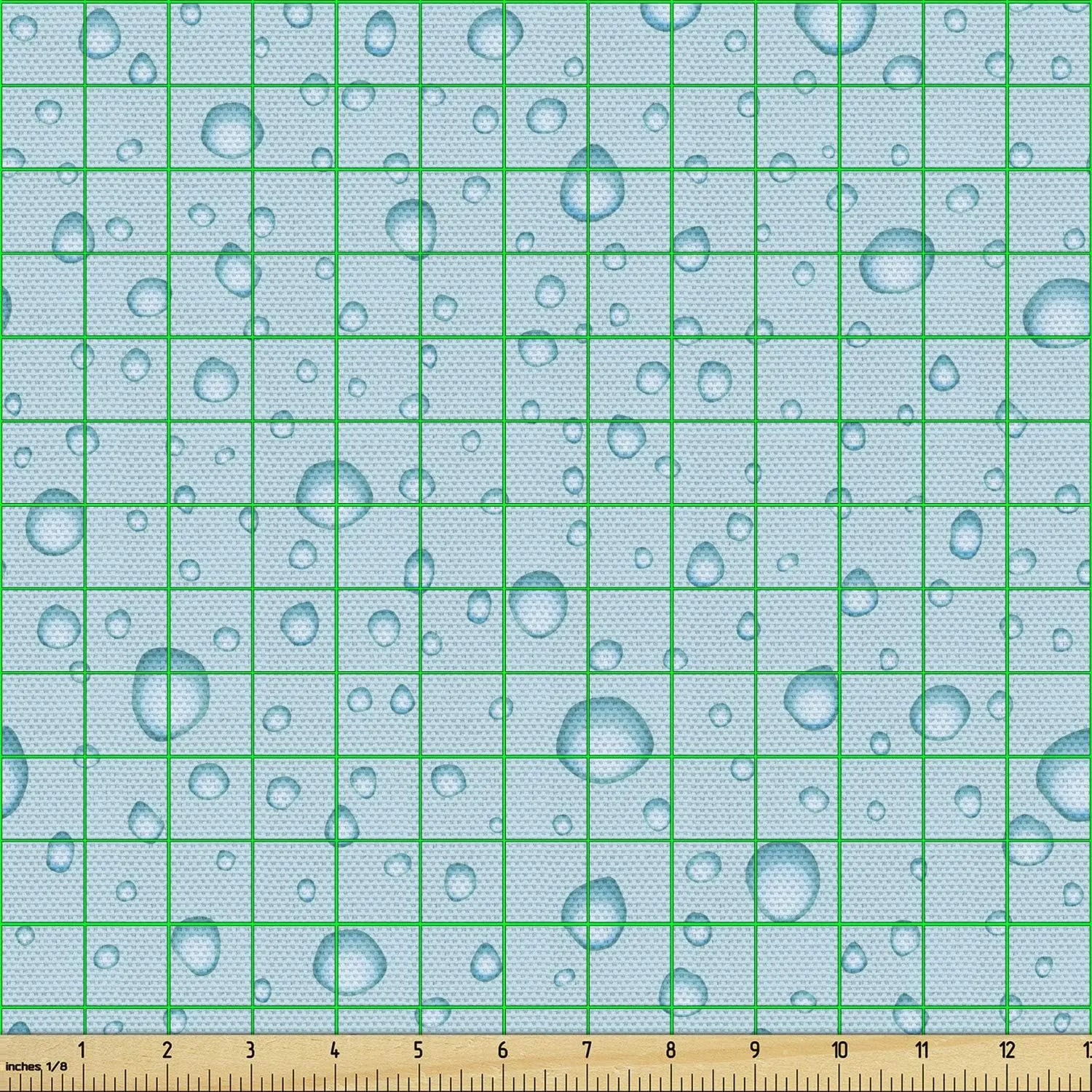 Ambesonne Aqua Fabric by The Yard, Big Small Water Rain Drops Liquidity Oceanic Pelagic Naval Seafaring Maritime Image, Decorative Fabric for Upholstery and Home Accents, 1 Yard, Blue