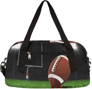 American Football Kids Duffle Bag for Boys Girls Dance Bag,Sport Ball Grass Sport Gym Bags Overnight Travel Bags Teen Kids Weekender Bag for School Practice Gymnastic Ballet