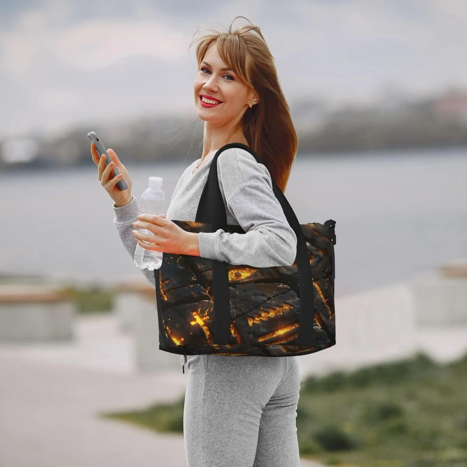 ancient Egyptian hierogly print Travel Duffel Bag, Sports Tote Gym Bag, Swim Pool Bag Large Shoulder Tote Bag for Beach Weekender, 202-406-121