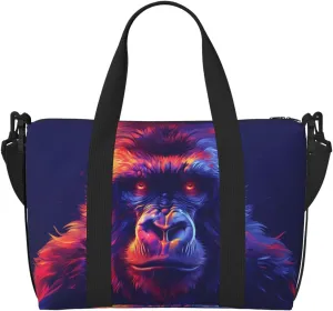 angry gorilla face print Travel Duffel Bag, Sports Tote Gym Bag, Swim Pool Bag Large Shoulder Tote Bag for Beach Weekender, 202-406-121