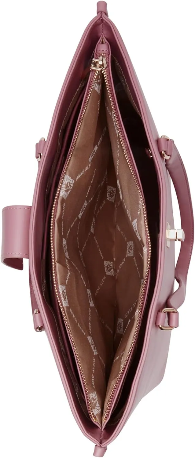 Anne Klein Large Tote with Enamel Turn Lock