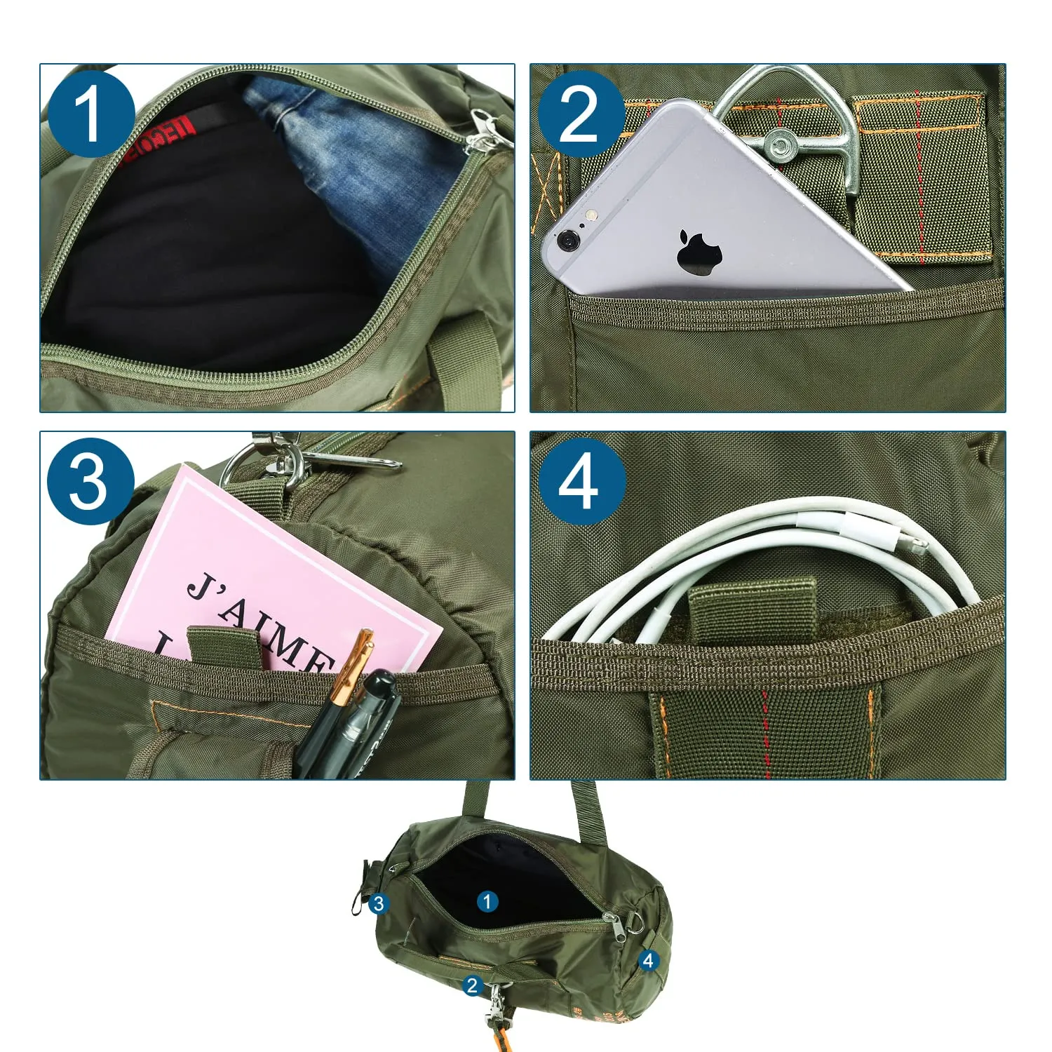 ARMYCAMO | Wolfwarriorx | L&Q army  Small Duffle Bag Military Gym Bags 16 Inchs Equipment Bag