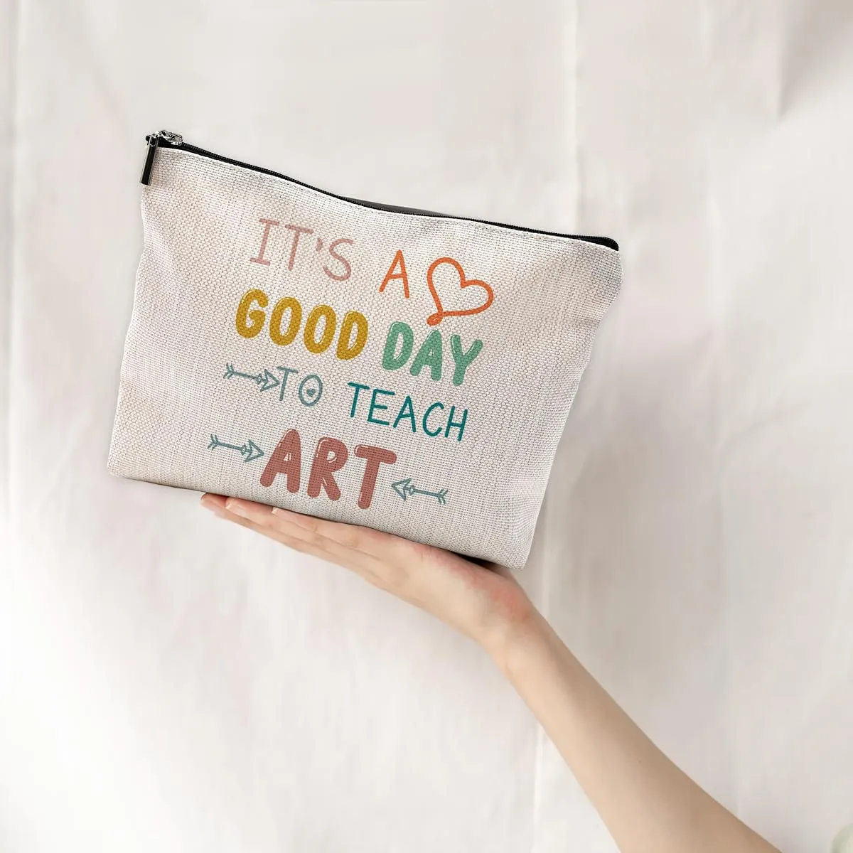 Art Teacher Gifts Makeup Bag for Women, Small Cosmetic Bag for Purse, It's a Good Day to Teach Art