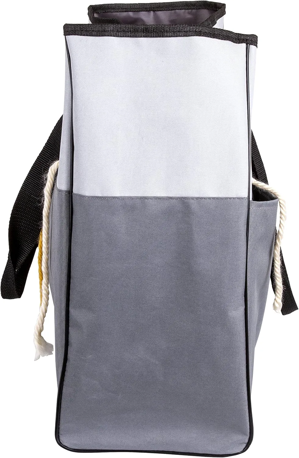 ArtBin 6821AG Yarn Tote, Portable Knitting & Crochet Storage Bag with Lift-Out Yarn Organizer, [1] Poly Canvas Tote Bag, Gray & Black