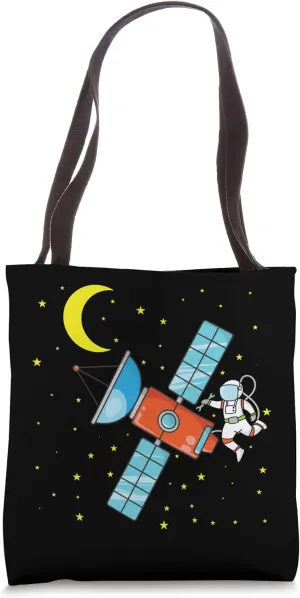 Astronaut Repairing Satellite in Space Tote Bag
