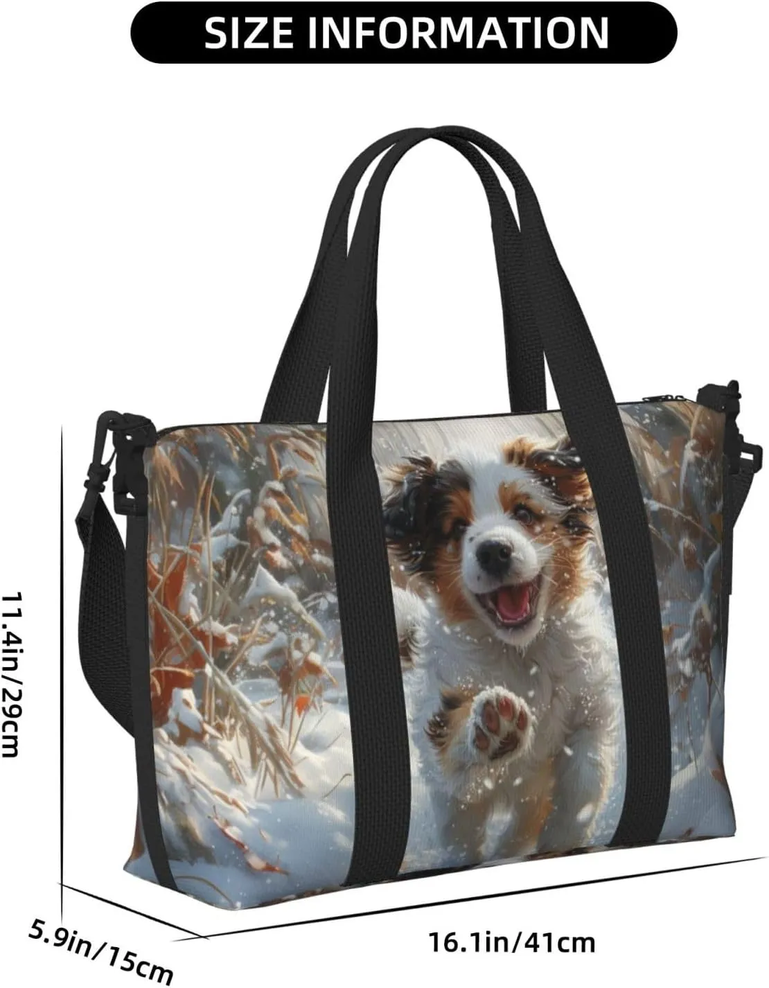 Australian Shepherd art print Travel Duffel Bag, Sports Tote Gym Bag, Swim Pool Bag Large Shoulder Tote Bag for Beach Weekender, 202-406-121