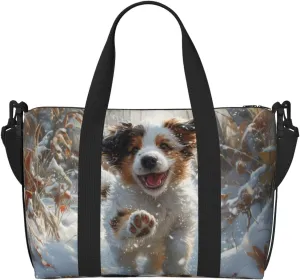 Australian Shepherd art print Travel Duffel Bag, Sports Tote Gym Bag, Swim Pool Bag Large Shoulder Tote Bag for Beach Weekender, 202-406-121