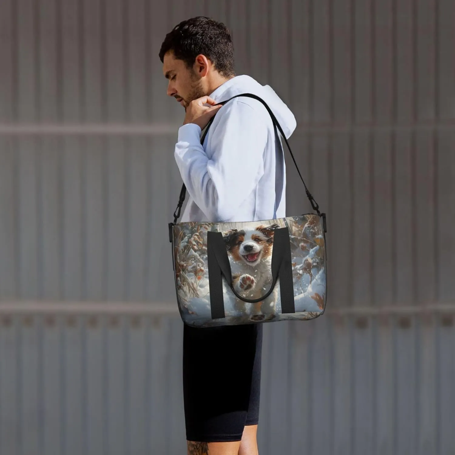 Australian Shepherd art print Travel Duffel Bag, Sports Tote Gym Bag, Swim Pool Bag Large Shoulder Tote Bag for Beach Weekender, 202-406-121