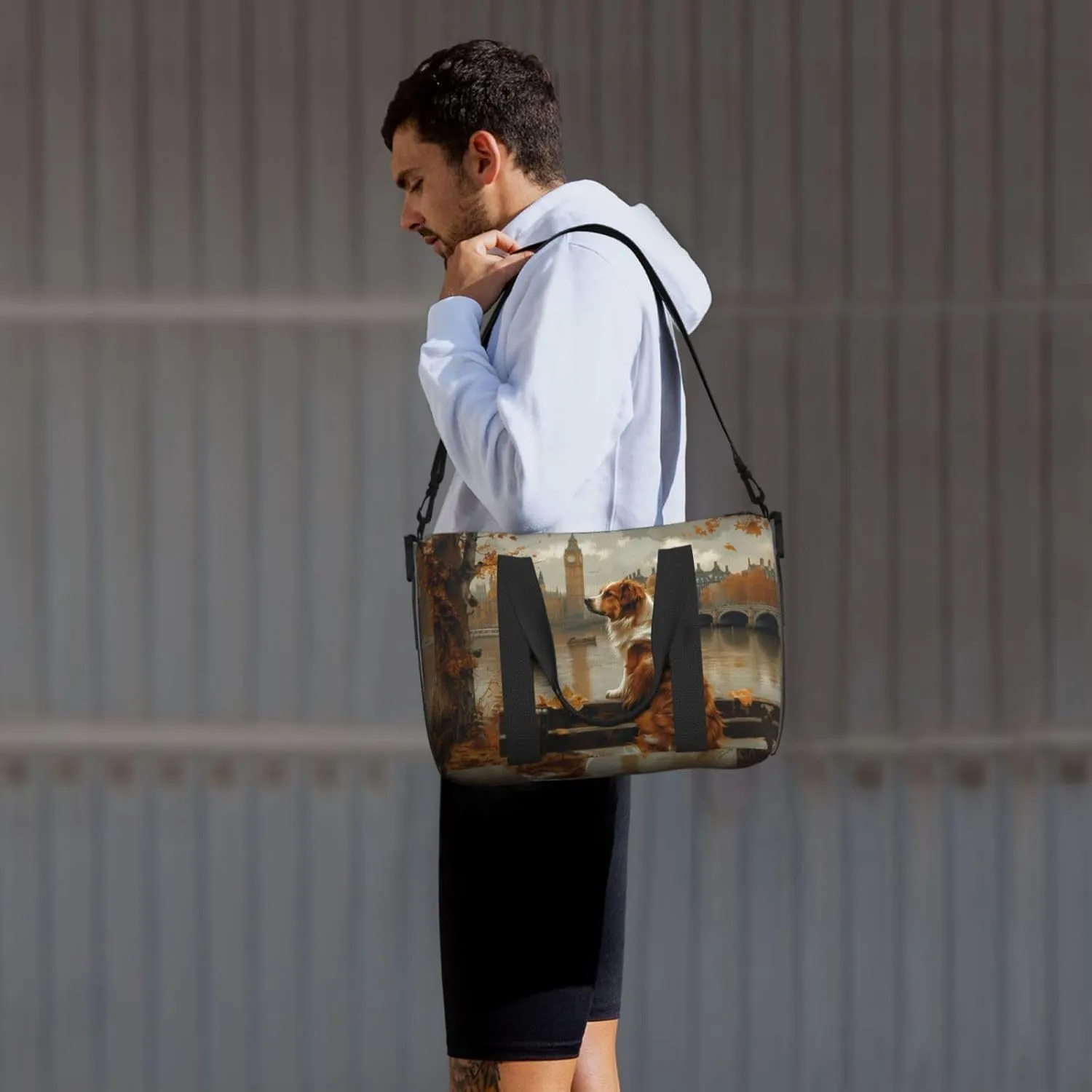 Australian Shepherd park print Travel Duffel Bag, Sports Tote Gym Bag, Swim Pool Bag Large Shoulder Tote Bag for Beach Weekender