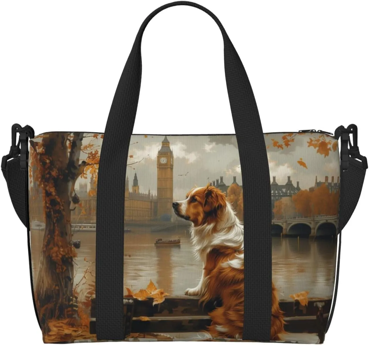 Australian Shepherd park print Travel Duffel Bag, Sports Tote Gym Bag, Swim Pool Bag Large Shoulder Tote Bag for Beach Weekender