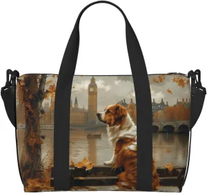 Australian Shepherd park print Travel Duffel Bag, Sports Tote Gym Bag, Swim Pool Bag Large Shoulder Tote Bag for Beach Weekender