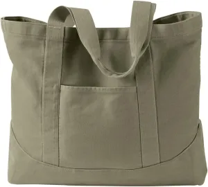 Authentic Pigment-Dyed Large Canvas Tote, KHAKI GREEN, One Size