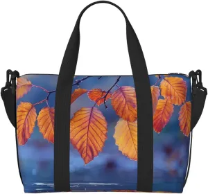 autumn leaves print Travel Duffel Bag, Sports Tote Gym Bag, Swim Pool Bag Large Shoulder Tote Bag for Beach Weekender
