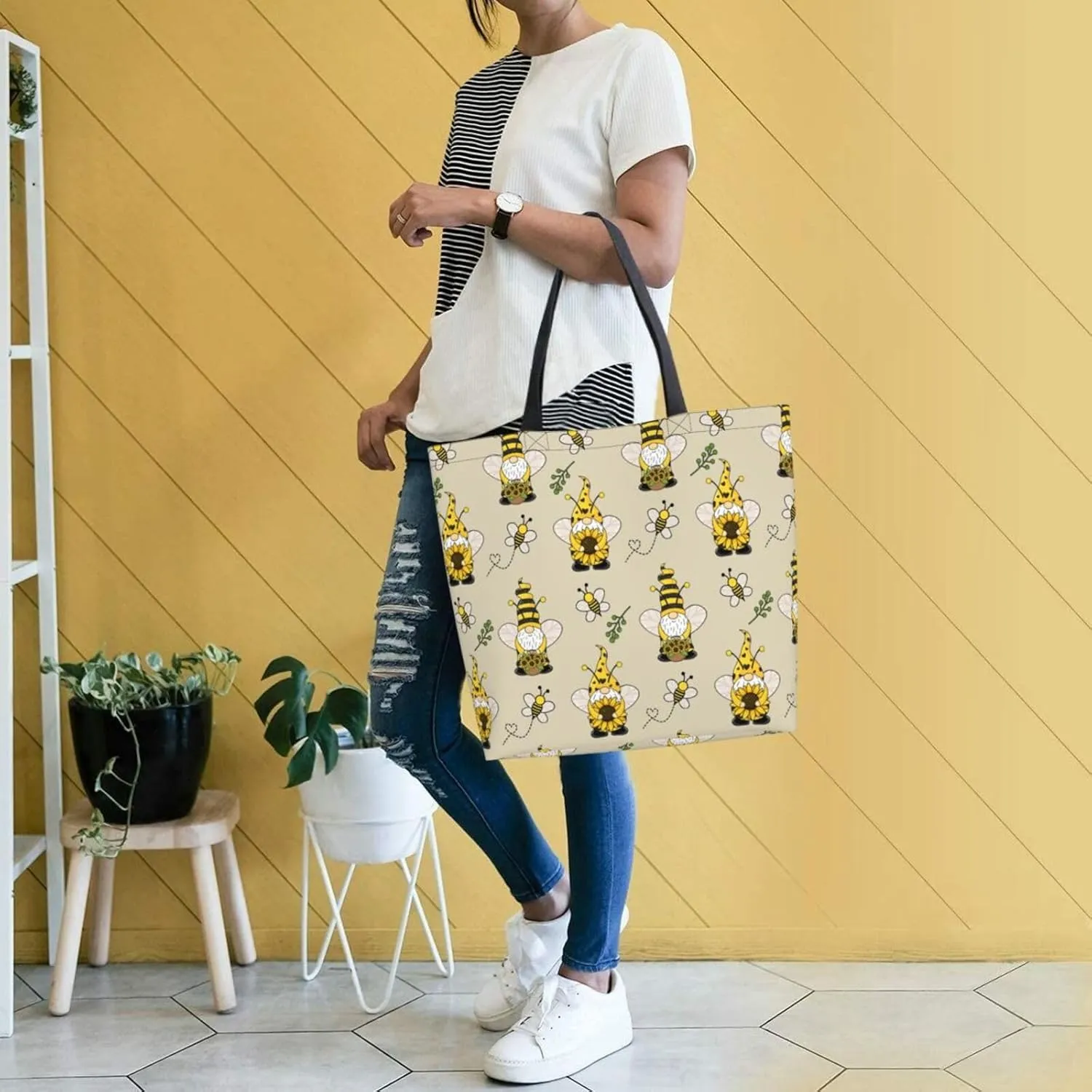 Baby Chicks Reusable Grocery bags Big Capacity Shopping Bag Canvas Shoulder Tote Handbag for Women Girls