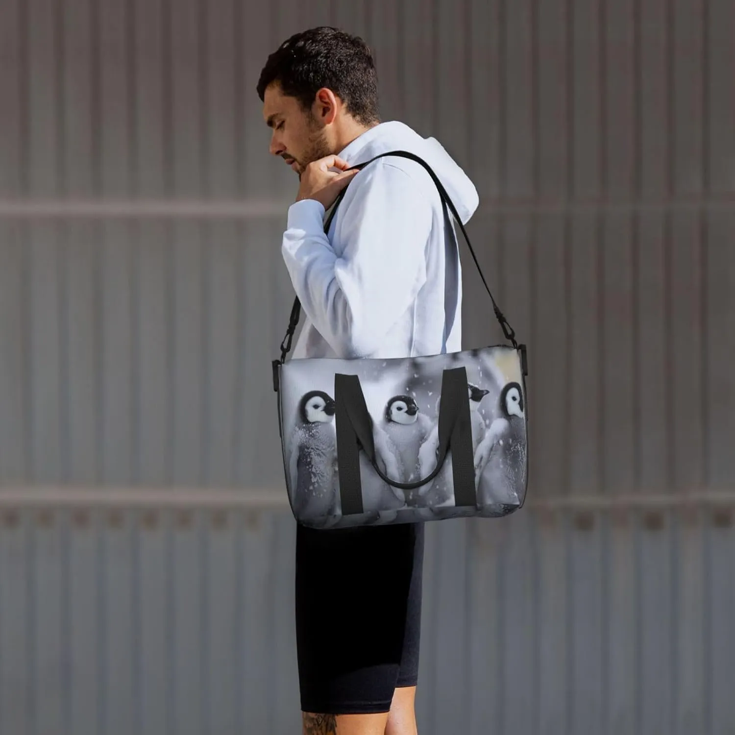 baby penguins print Travel Duffel Bag, Sports Tote Gym Bag, Swim Pool Bag Large Shoulder Tote Bag for Beach Weekender