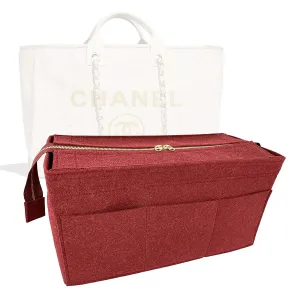 Bag Organizer for Chanel Deauville Tote Large (Fixed Zipper Top Cover) - Premium Felt (Handmade/20 Colors)