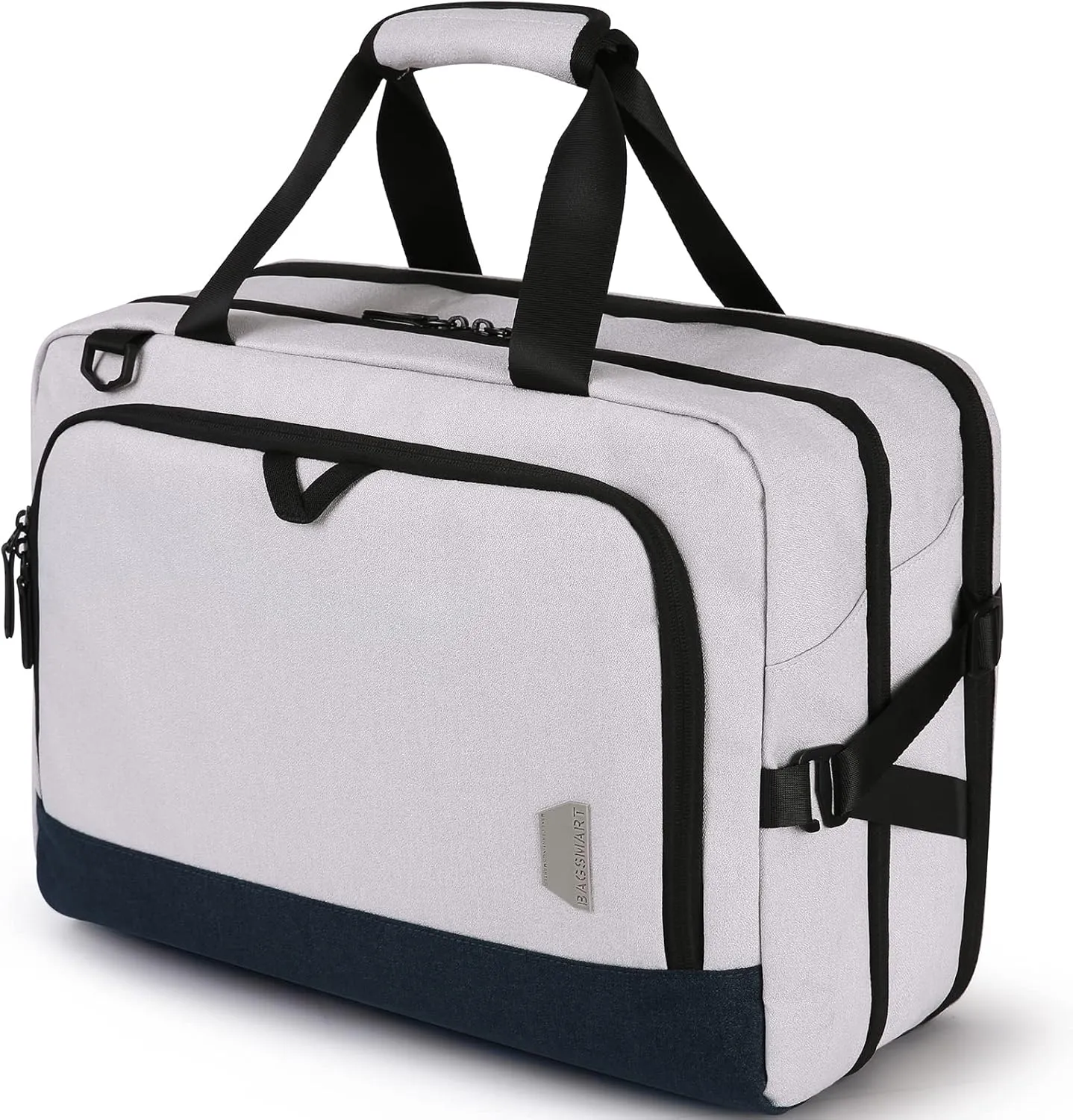 BAGSMART Weekend Bag, Travel Duffle Bag Expandable Overnight Bag Anti-Theft Carry Bag with Shoe Pocket (Grey)