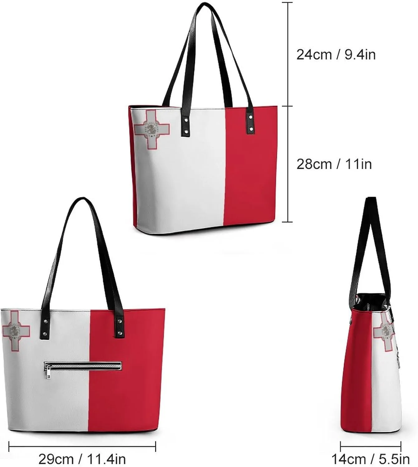 Bahrain Flag Fashionable Handbag Women Large Leather Tote Great for Travel
