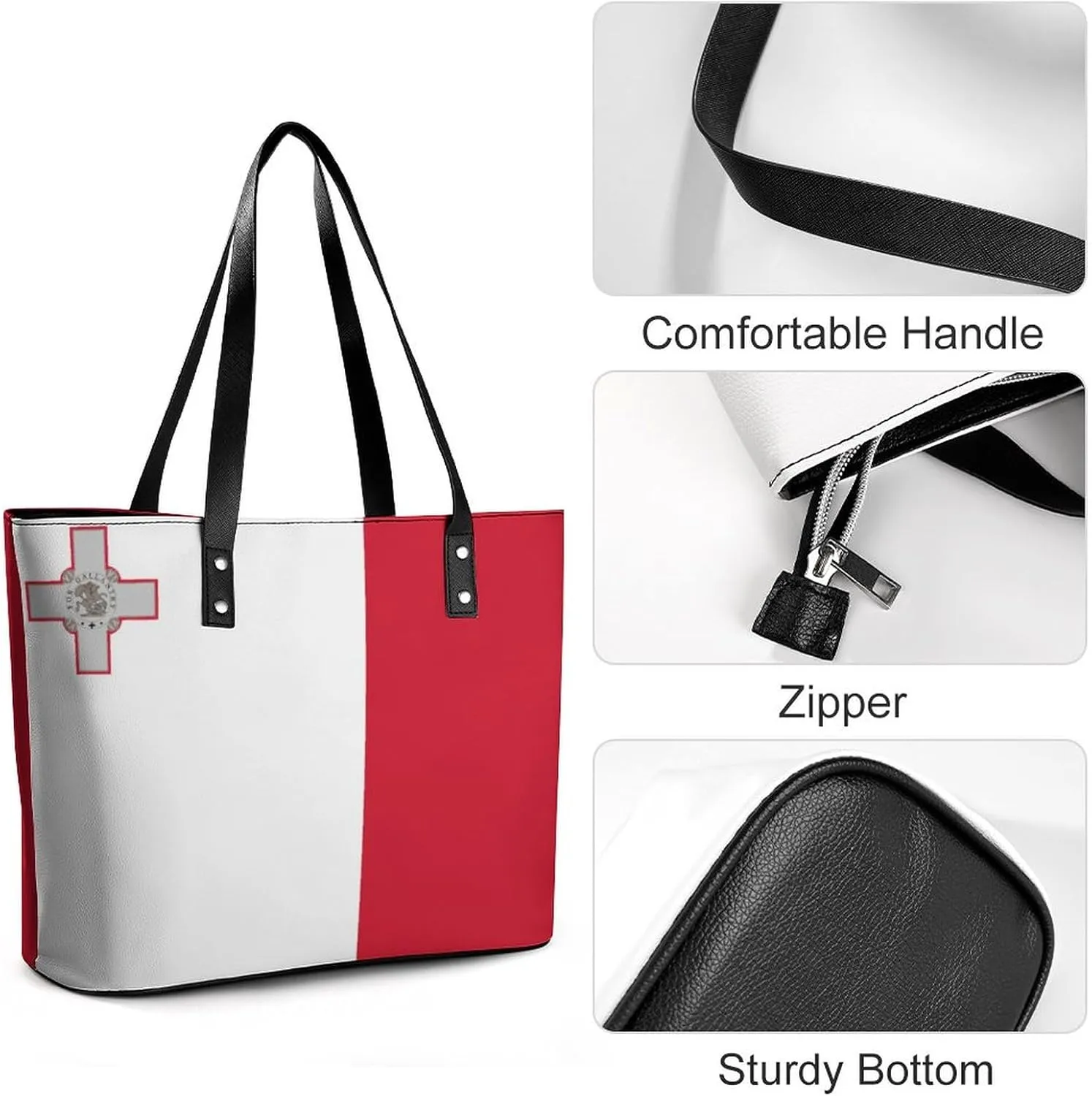 Bahrain Flag Fashionable Handbag Women Large Leather Tote Great for Travel