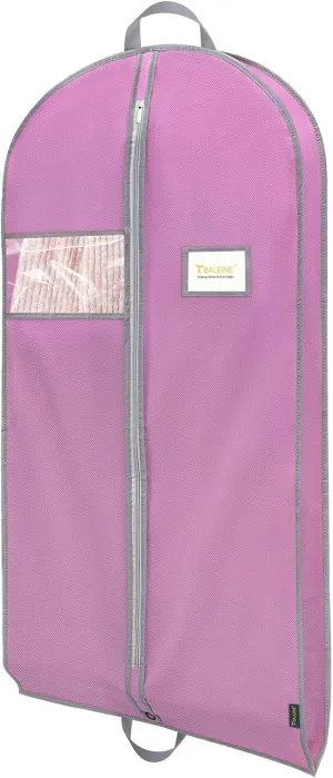 BALEINE 1PK Heavy Duty Garment Bag with Shoe Storage Travel Bag for Dresses, Suit, Coats Travel Essential (60", Pink)