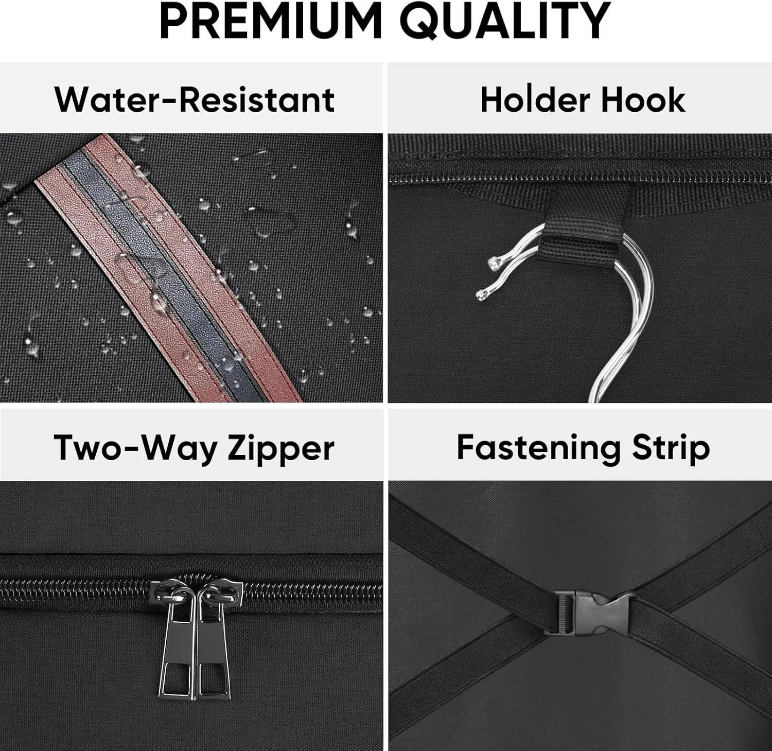 BALEINE Travel Garment Bag, Travel Suit Bag for Men, 42'' Waterproof Carry on Garment Bag for Hanging Clothes, Garment Duffel Bag for Travel Business (Black)