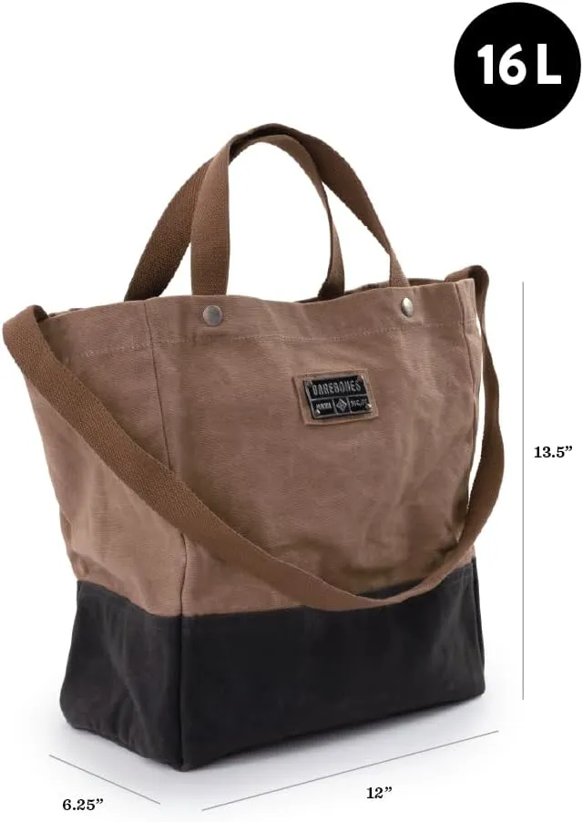 Barebones Neelum Large Waxed Canvas Tote Bags - Heavy Duty Canvas Bag and Reusable Grocery Bag