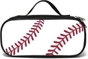 Baseball Pen Box Large Capacity Pen Bag With Zipper Pouch For Women Men