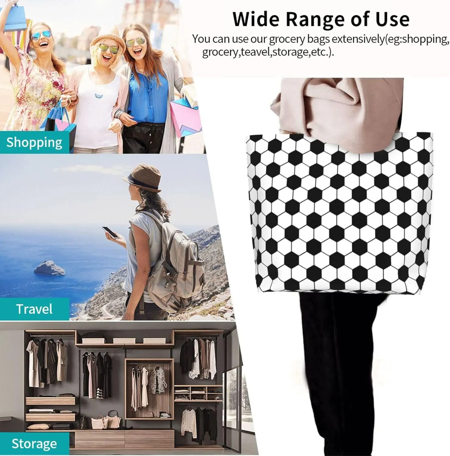 Baseball Tote Bag - Handbag, Shopping and Travel Bag for Sports Mom - Gifts for Women