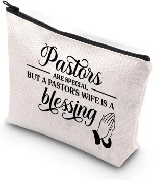 BDPWSS Pastor's Wife Cosmetic Bag - Berry - Waterproof - Pastor's Wife Gift - Christian Cosmetic Bag - Travel Makeup Storage