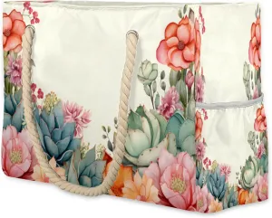 Beach Bags for Women Large Beach Tote Bag, Waterproof Sandproof Swim Pool Bag with Zipper