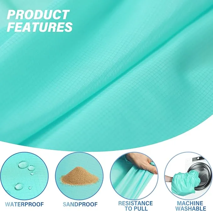Beach Blanket Oversized Extra Large 78" X 81",Waterproof Sandproof Beach Blanket 1-7 Adults Lightweight Durable for Travel Camping Hiking Picnic