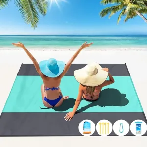 Beach Blanket Oversized Extra Large 78" X 81",Waterproof Sandproof Beach Blanket 1-7 Adults Lightweight Durable for Travel Camping Hiking Picnic