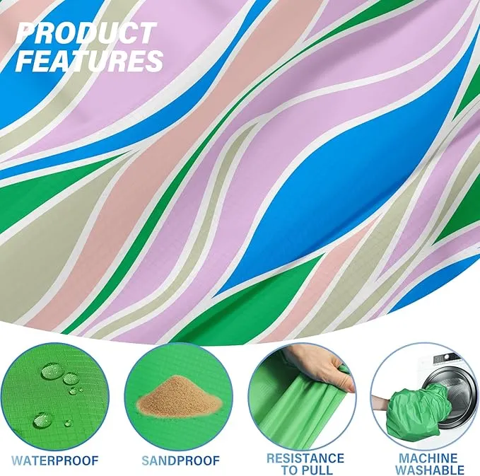Beach Blanket Oversized Extra Large 78" X 81",Waterproof Sandproof Beach Blanket 1-7 Adults Lightweight Durable for Travel Camping Hiking Picnic