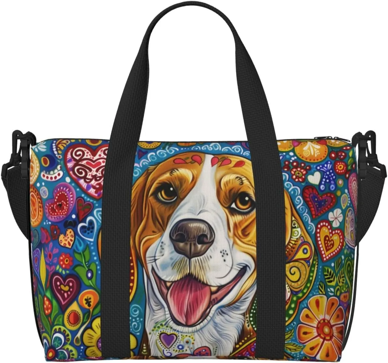 beagle print Travel Duffel Bag, Sports Tote Gym Bag, Swim Pool Bag Large Shoulder Tote Bag for Beach Weekender, 202-406-121