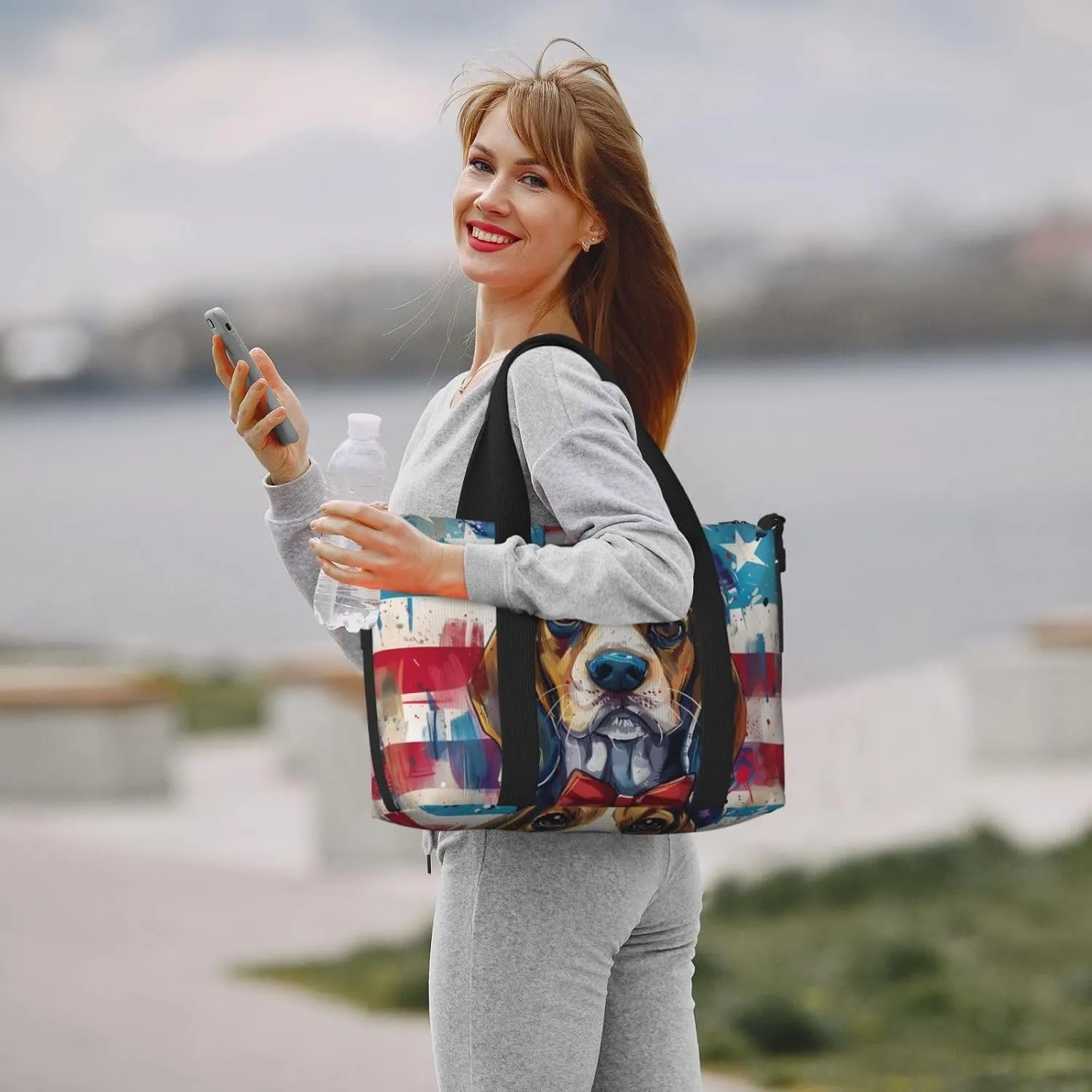Beagle print Travel Duffel Bag, Sports Tote Gym Bag, Swim Pool Bag Large Shoulder Tote Bag for Beach Weekender, 202-406-121
