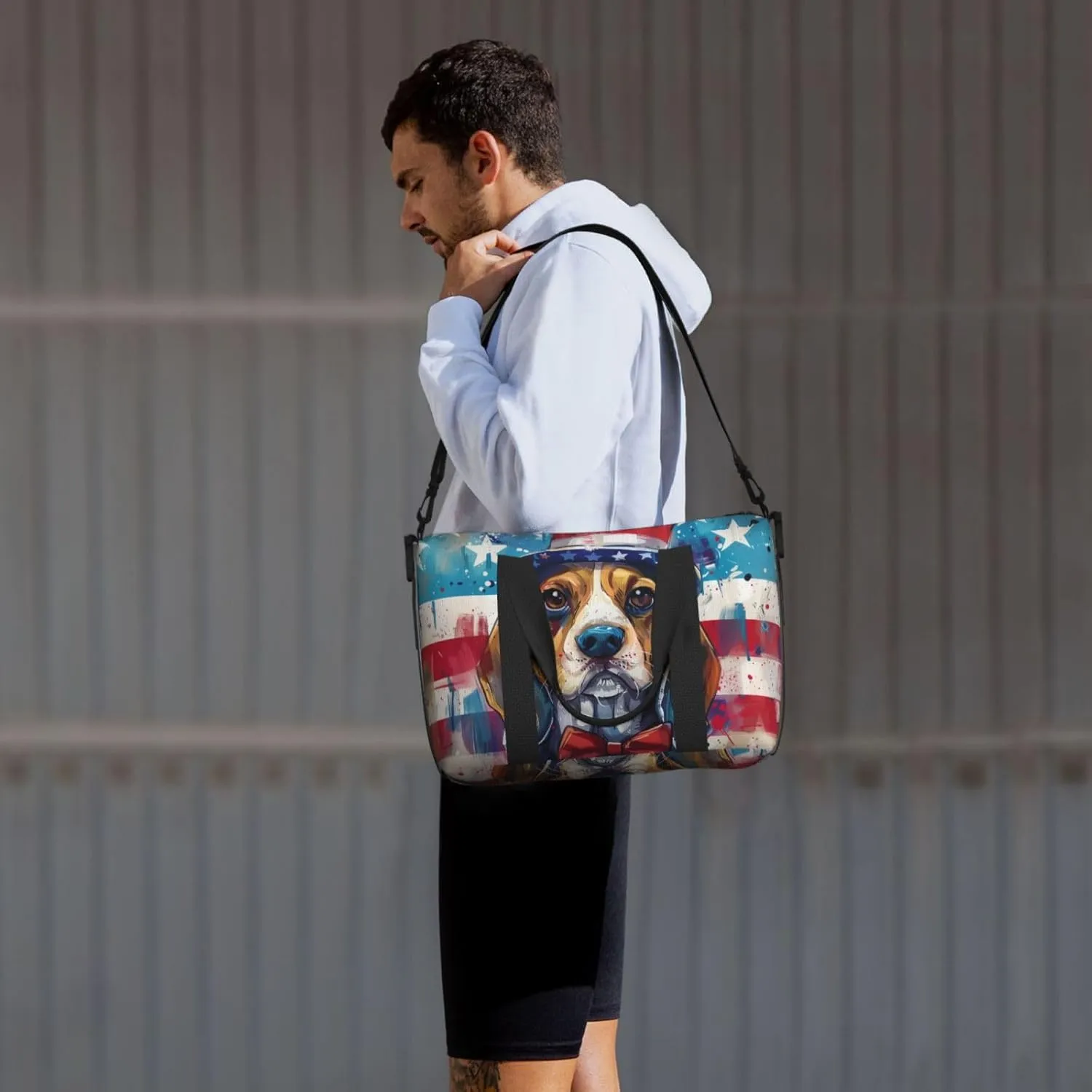 Beagle print Travel Duffel Bag, Sports Tote Gym Bag, Swim Pool Bag Large Shoulder Tote Bag for Beach Weekender, 202-406-121