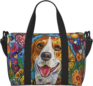 beagle print Travel Duffel Bag, Sports Tote Gym Bag, Swim Pool Bag Large Shoulder Tote Bag for Beach Weekender, 202-406-121